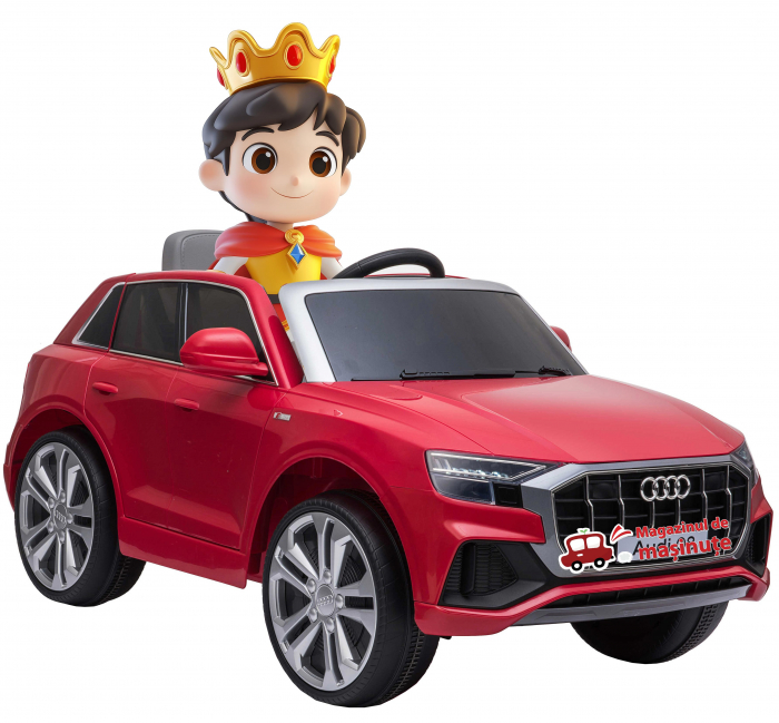 Masinuta electrica Premier Audi Q8, 12V, roti cauciuc EVA, scaun piele ecologica, rosu [1]