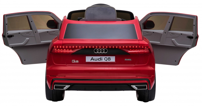 Masinuta electrica Premier Audi Q8, 12V, roti cauciuc EVA, scaun piele ecologica, rosu [18]