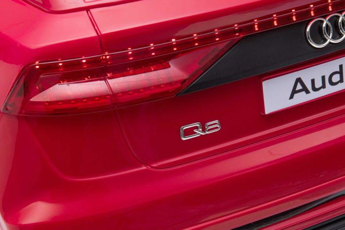 Masinuta electrica Premier Audi Q8, 12V, roti cauciuc EVA, scaun piele ecologica, rosu [28]