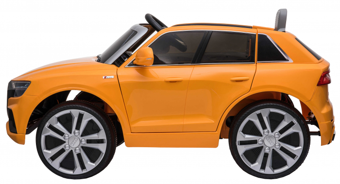 Masinuta electrica Premier Audi Q8, 12V, roti cauciuc EVA, scaun piele ecologica, portocaliu [6]