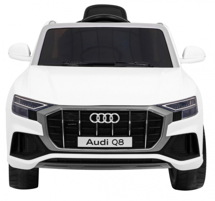 Masinuta electrica Premier Audi Q8, 12V, roti cauciuc EVA, scaun piele ecologica, alb [13]