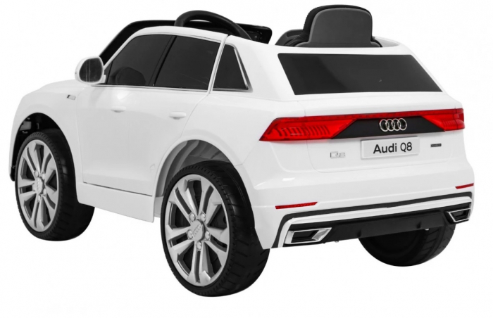 Masinuta electrica Premier Audi Q8, 12V, roti cauciuc EVA, scaun piele ecologica, alb [4]