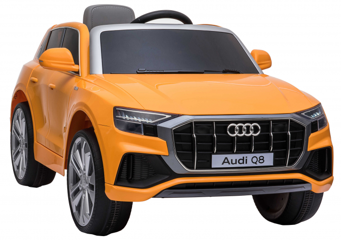 Masinuta electrica Premier Audi Q8, 12V, roti cauciuc EVA, scaun piele ecologica, portocaliu [17]