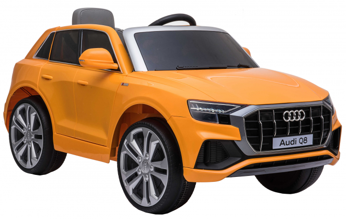 Masinuta electrica Premier Audi Q8, 12V, roti cauciuc EVA, scaun piele ecologica, portocaliu [15]