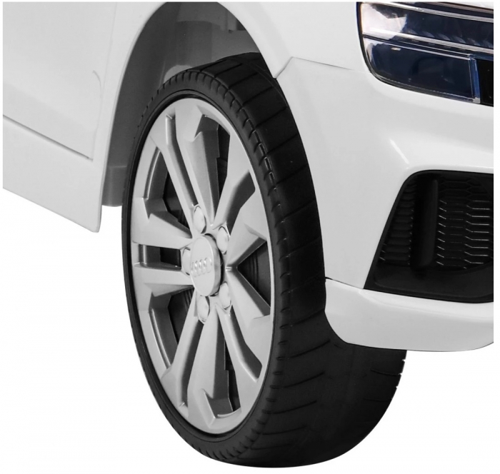 Masinuta electrica Premier Audi Q8, 12V, roti cauciuc EVA, scaun piele ecologica, alb [12]