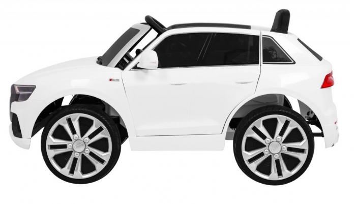 Masinuta electrica Premier Audi Q8, 12V, roti cauciuc EVA, scaun piele ecologica, alb [3]