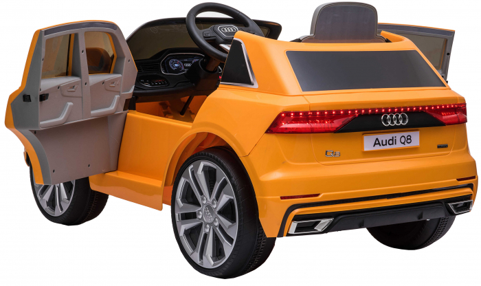Masinuta electrica Premier Audi Q8, 12V, roti cauciuc EVA, scaun piele ecologica, portocaliu [21]