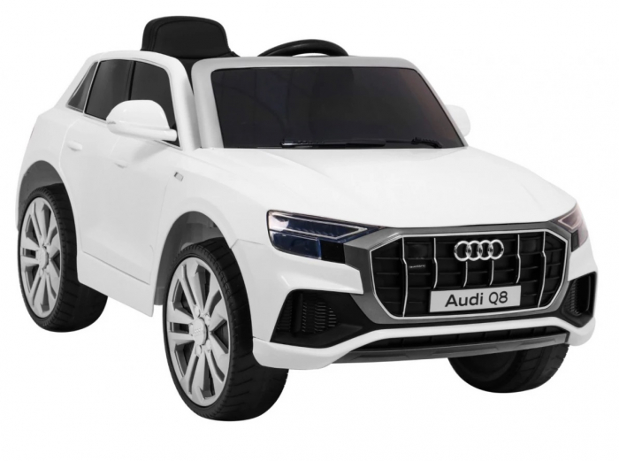 Masinuta electrica Premier Audi Q8, 12V, roti cauciuc EVA, scaun piele ecologica, alb [9]