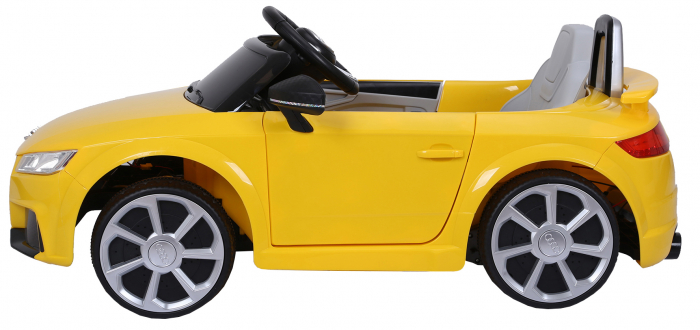 Masinuta electrica Premier Audi TT RS, 12V (2x6V), roti cauciuc EVA, scaun piele ecologica, galben [3]