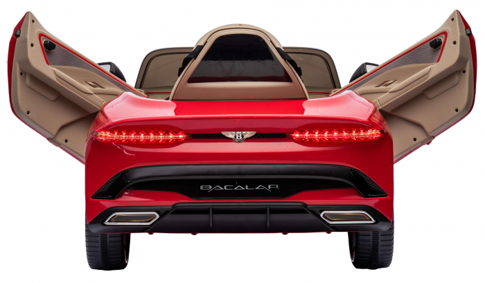 Masinuta electrica 4x4 Premier Bentley Bacalar, 12V, roti cauciuc EVA, scaun piele ecologica, rosu [16]