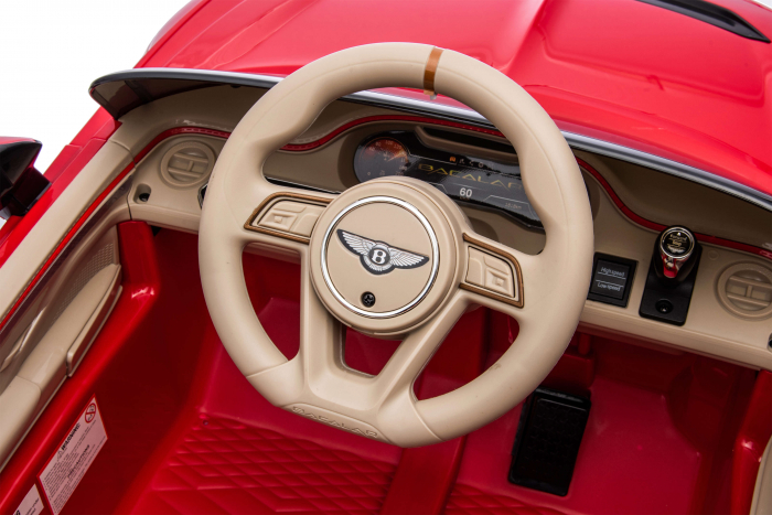 Masinuta electrica 4x4 Premier Bentley Bacalar, 12V, roti cauciuc EVA, scaun piele ecologica, rosu [21]