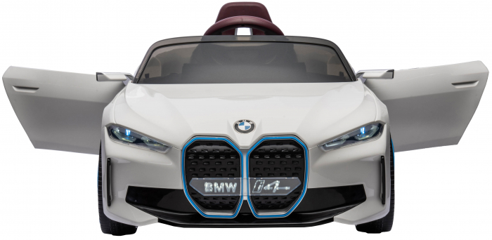 Masinuta electrica Premier BMW i4, 12V, roti cauciuc EVA, scaun piele ecologica, alb [10]