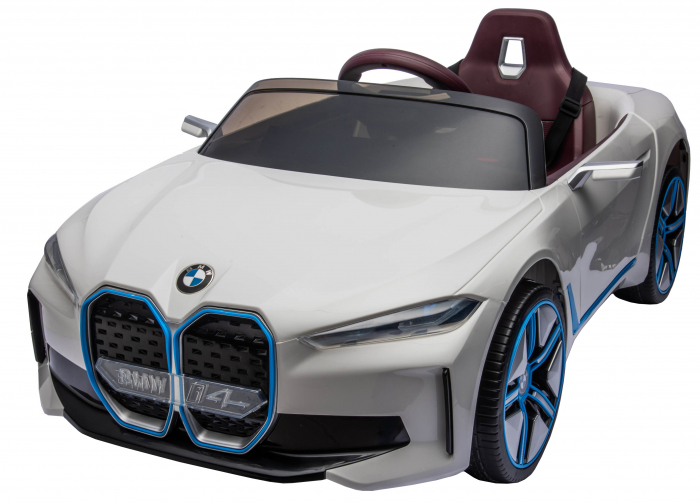 Masinuta electrica Premier BMW i4, 12V, roti cauciuc EVA, scaun piele ecologica, alb [19]