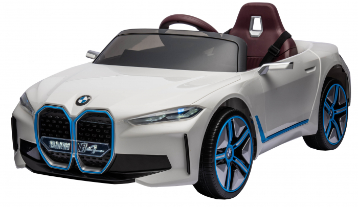 Masinuta electrica Premier BMW i4, 12V, roti cauciuc EVA, scaun piele ecologica, alb [4]