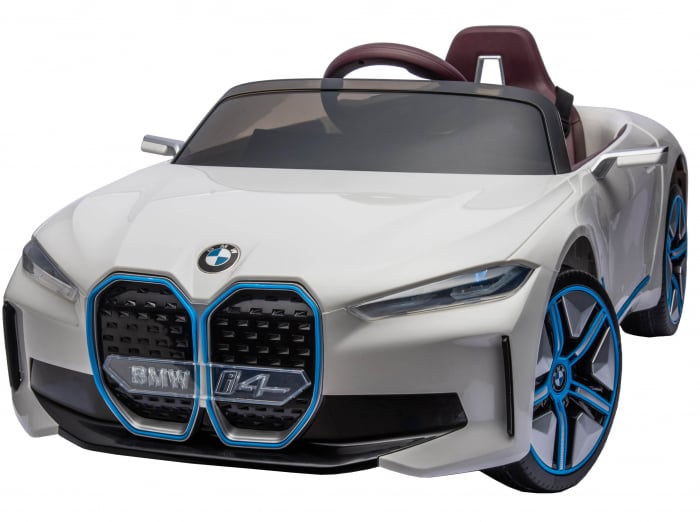 Masinuta electrica Premier BMW i4, 12V, roti cauciuc EVA, scaun piele ecologica, alb [20]