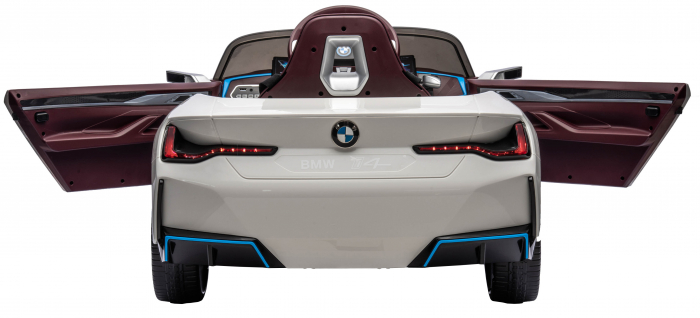 Masinuta electrica Premier BMW i4, 12V, roti cauciuc EVA, scaun piele ecologica, alb [12]