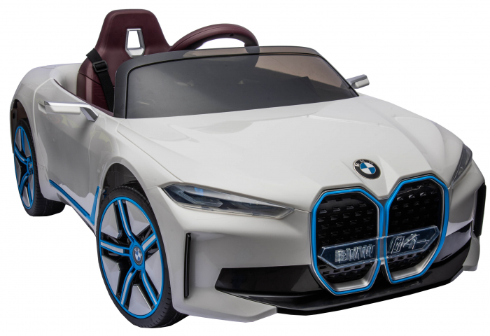 Masinuta electrica Premier BMW i4, 12V, roti cauciuc EVA, scaun piele ecologica, alb [21]