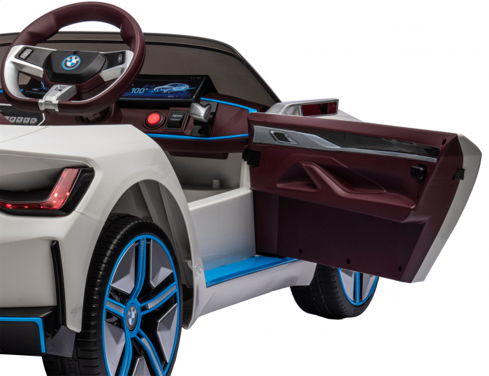 Masinuta electrica Premier BMW i4, 12V, roti cauciuc EVA, scaun piele ecologica, alb [13]