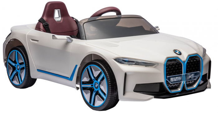 Masinuta electrica Premier BMW i4, 12V, roti cauciuc EVA, scaun piele ecologica, alb [14]