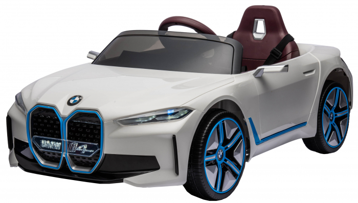 Masinuta electrica Premier BMW i4, 12V, roti cauciuc EVA, scaun piele ecologica, alb [5]