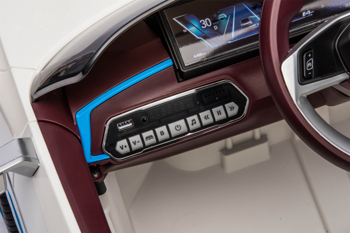 Masinuta electrica Premier BMW i4, 12V, roti cauciuc EVA, scaun piele ecologica, alb [25]