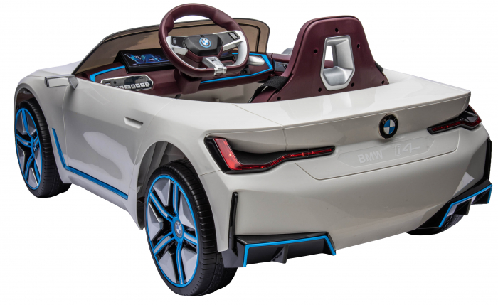 Masinuta electrica Premier BMW i4, 12V, roti cauciuc EVA, scaun piele ecologica, alb [17]