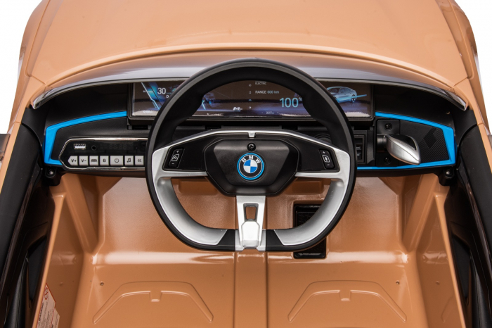 Masinuta electrica Premier BMW i4, 12V, roti cauciuc EVA, scaun piele ecologica, auriu [26]