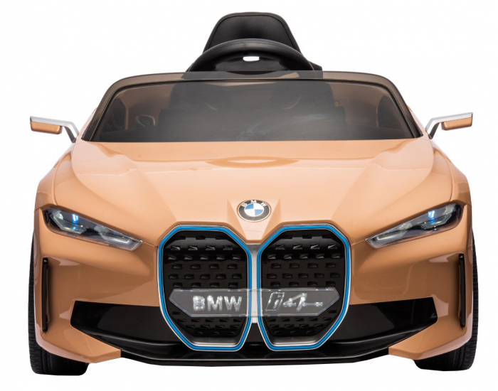 Masinuta electrica Premier BMW i4, 12V, roti cauciuc EVA, scaun piele ecologica, auriu [2]