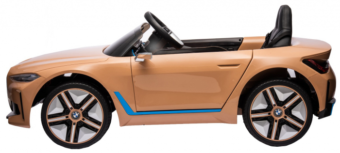 Masinuta electrica Premier BMW i4, 12V, roti cauciuc EVA, scaun piele ecologica, auriu [7]