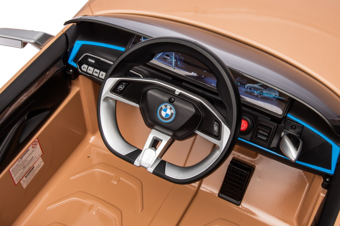 Masinuta electrica Premier BMW i4, 12V, roti cauciuc EVA, scaun piele ecologica, auriu [25]