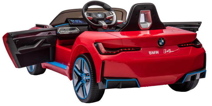 Masinuta electrica Premier BMW i4, 12V, roti cauciuc EVA, scaun piele ecologica, rosu [13]