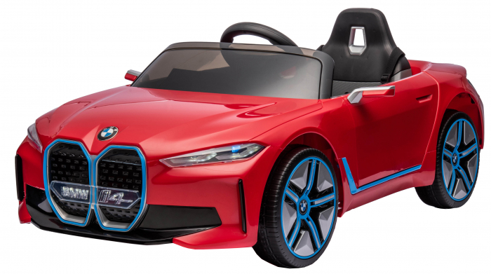 Masinuta electrica Premier BMW i4, 12V, roti cauciuc EVA, scaun piele ecologica, rosu [5]