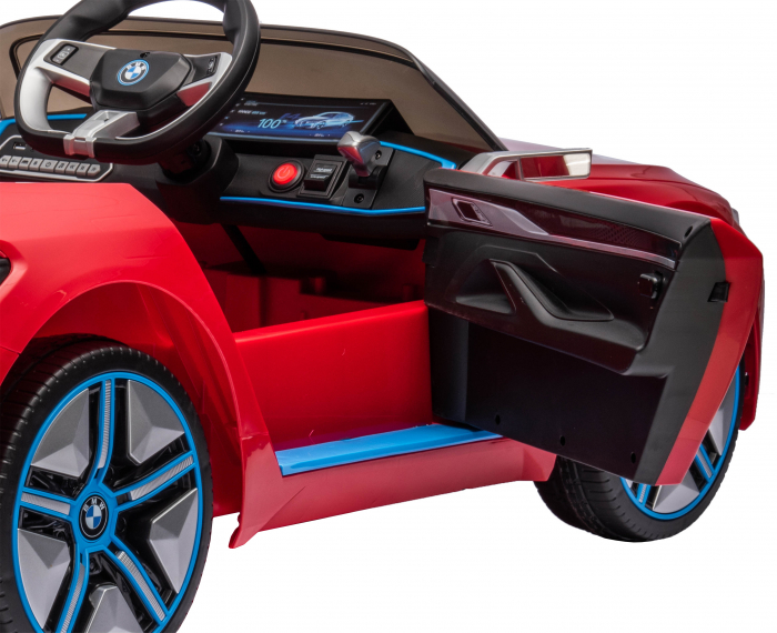 Masinuta electrica Premier BMW i4, 12V, roti cauciuc EVA, scaun piele ecologica, rosu [14]