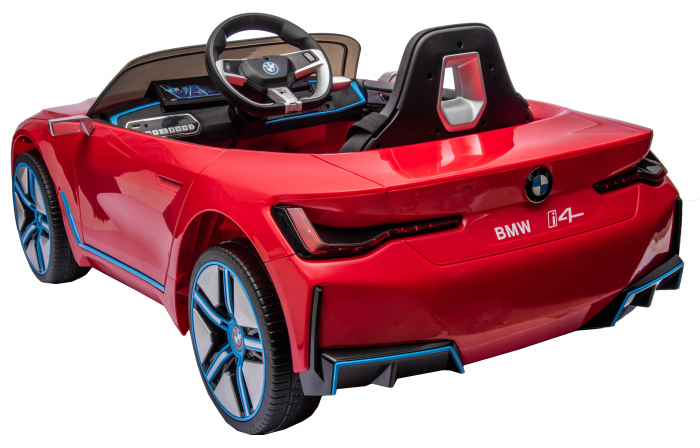 Masinuta electrica Premier BMW i4, 12V, roti cauciuc EVA, scaun piele ecologica, rosu [22]