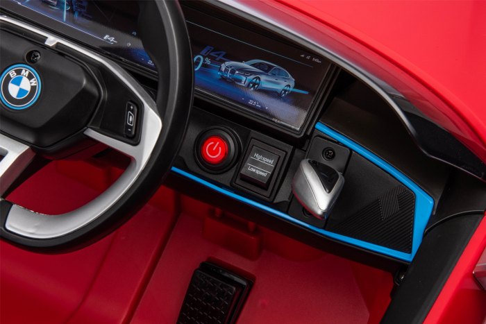 Masinuta electrica Premier BMW i4, 12V, roti cauciuc EVA, scaun piele ecologica, rosu [24]