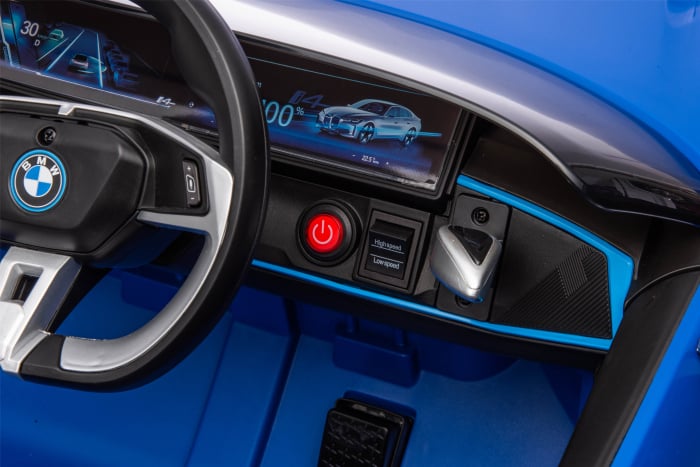 Masinuta electrica Premier BMW i4, 12V, roti cauciuc EVA, scaun piele ecologica, albastru [26]