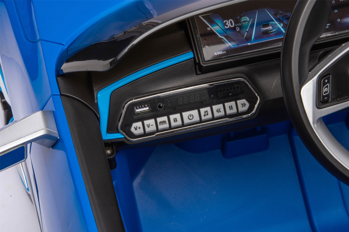 Masinuta electrica Premier BMW i4, 12V, roti cauciuc EVA, scaun piele ecologica, albastru [27]