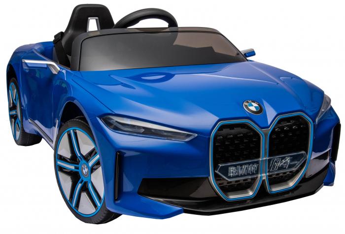 Masinuta electrica Premier BMW i4, 12V, roti cauciuc EVA, scaun piele ecologica, albastru [25]