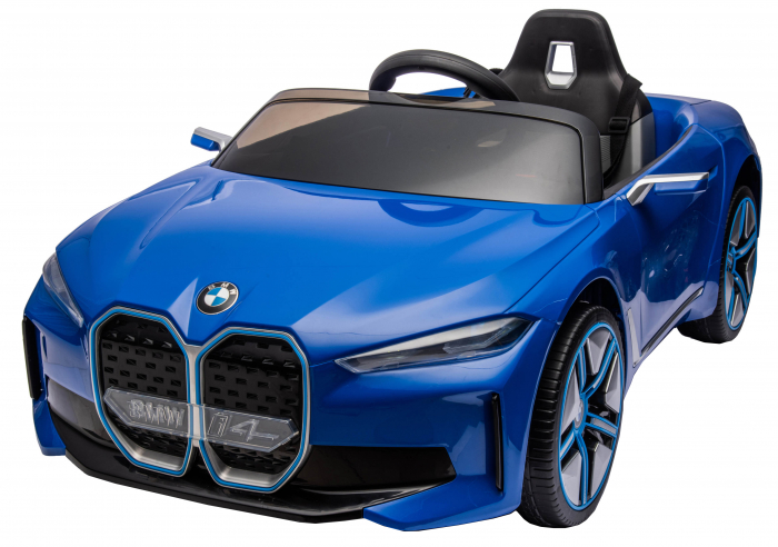 Masinuta electrica Premier BMW i4, 12V, roti cauciuc EVA, scaun piele ecologica, albastru [22]