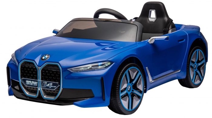 Masinuta electrica Premier BMW i4, 12V, roti cauciuc EVA, scaun piele ecologica, albastru [5]