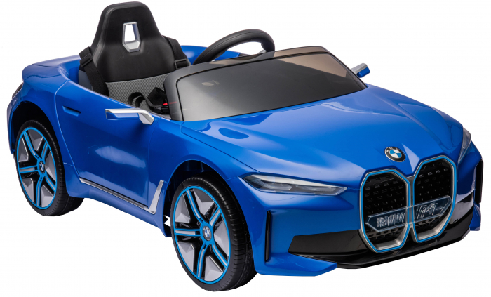 Masinuta electrica Premier BMW i4, 12V, roti cauciuc EVA, scaun piele ecologica, albastru [16]