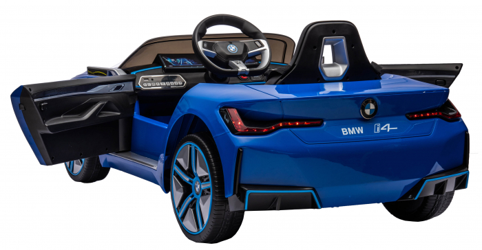 Masinuta electrica Premier BMW i4, 12V, roti cauciuc EVA, scaun piele ecologica, albastru [12]