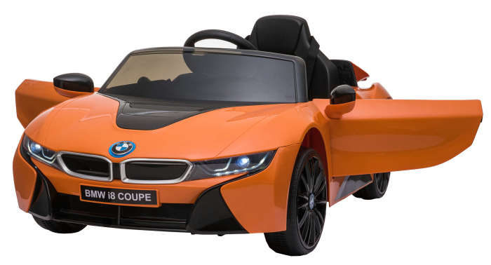 Masinuta electrica Premier BMW i8, 12V, roti cauciuc EVA, scaun piele ecologica, portocaliu [10]