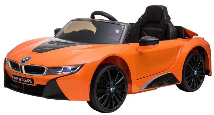 Masinuta electrica Premier BMW i8, 12V, roti cauciuc EVA, scaun piele ecologica, portocaliu [3]