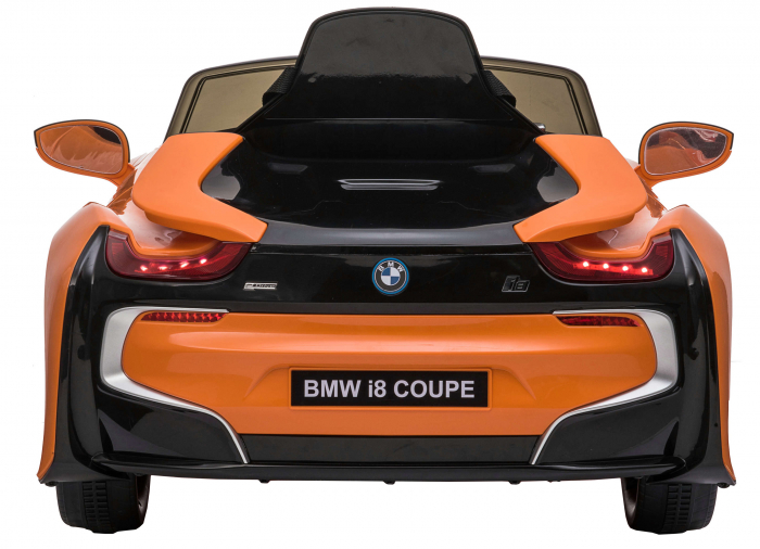 Masinuta electrica Premier BMW i8, 12V, roti cauciuc EVA, scaun piele ecologica, portocaliu [6]