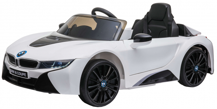Masinuta electrica Premier BMW i8, 12V, roti cauciuc EVA, scaun piele ecologica, alb [3]