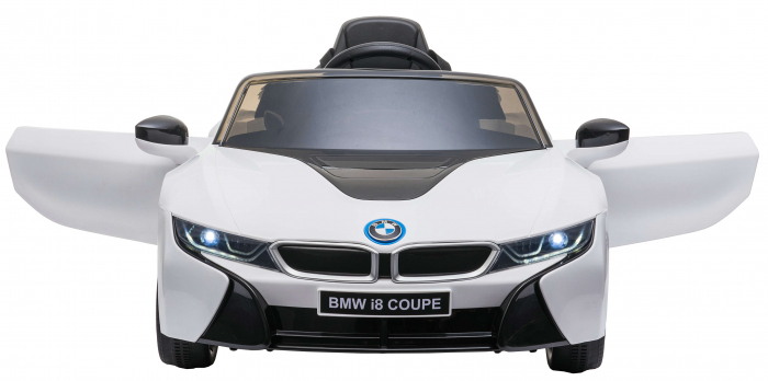 Masinuta electrica Premier BMW i8, 12V, roti cauciuc EVA, scaun piele ecologica, alb [8]