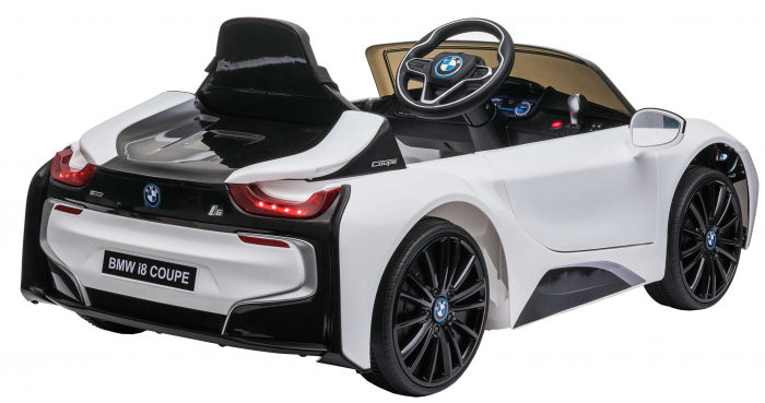 Masinuta electrica Premier BMW i8, 12V, roti cauciuc EVA, scaun piele ecologica, alb [7]