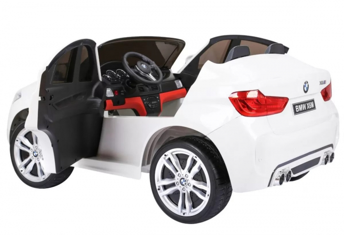 Masinuta electrica Premier BMW X6M, 2 locuri, 12V, roti cauciuc EVA, scaun piele ecologica, alb [5]