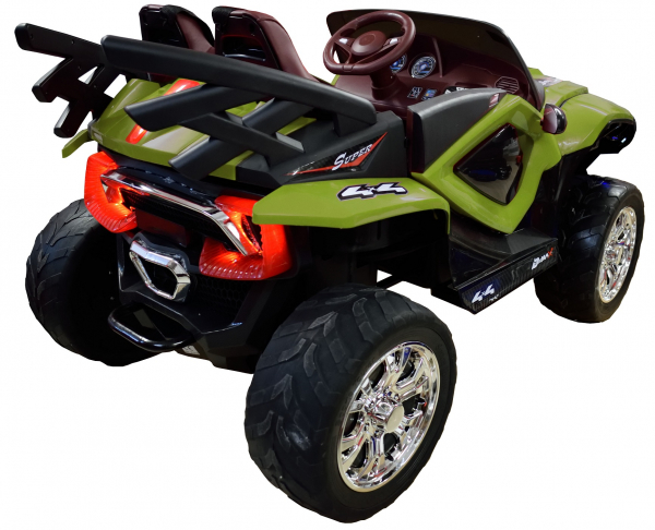 Masinuta electrica 4x4 Premier D-Max, 12V, roti cauciuc EVA, scaun piele ecologica, verde [4]